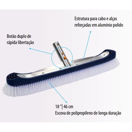 Escova limpa paredes c/ reforço inox 50 cm FX PRO