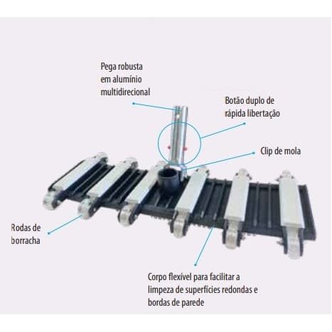 Aspirador manual Flexível c/ pega de Metal FX PRO