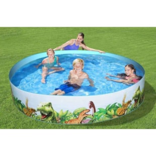 Piscina infantil BestWay rígida com estampa de dinossauro, Ø244cm x 46cm