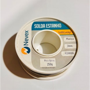 Rolo de Solda Estanho Nevex (maciça) ø2mm -250g